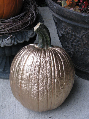 You can have gaudy, gold pumpkins too!
