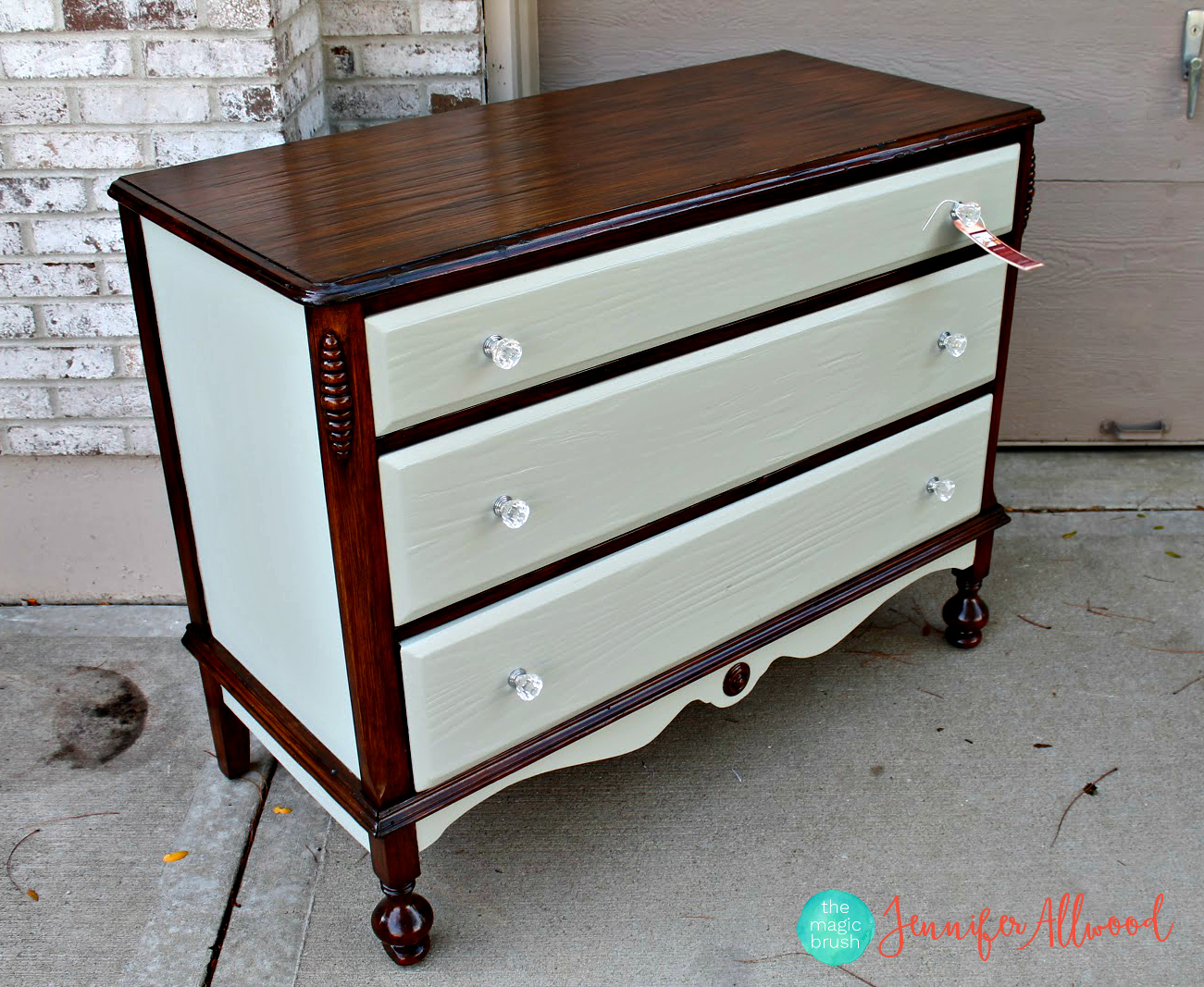 My new favorite dresser – a mix of paint and stain
