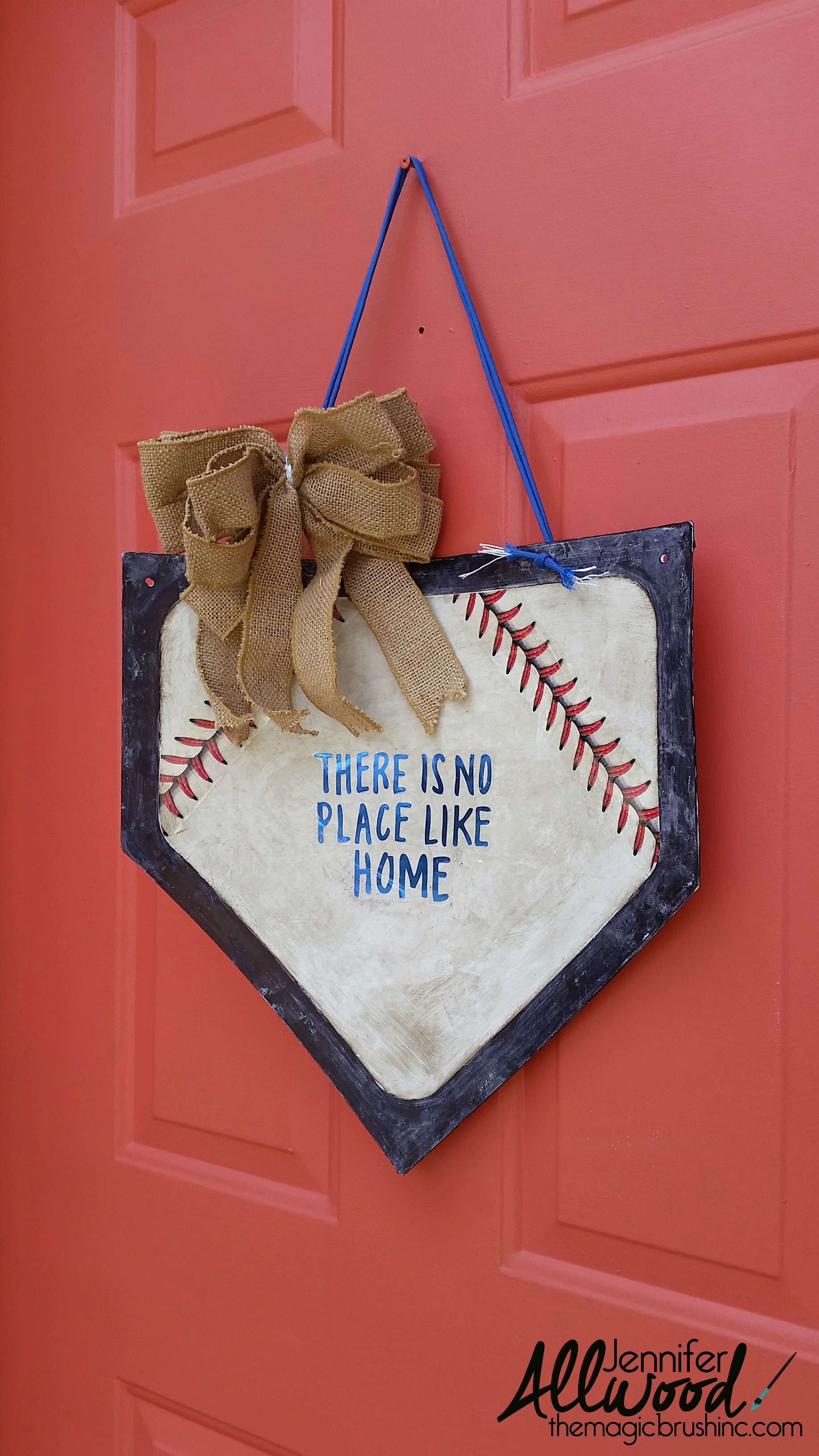 Baseball Home Plate Front Door Decoration (ps… perfect for a Father’s Day gift!)