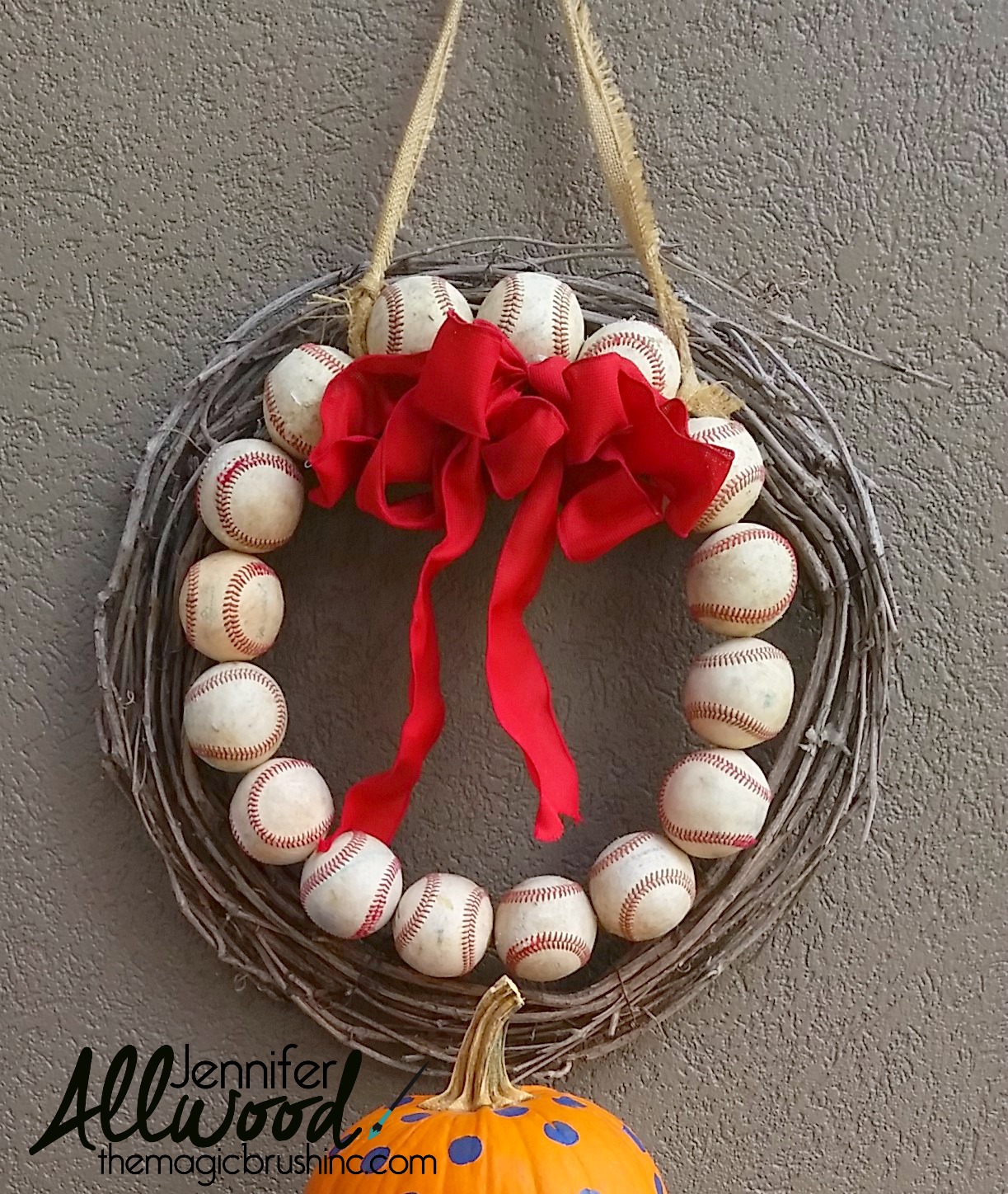 How to make a baseball wreath for your front door