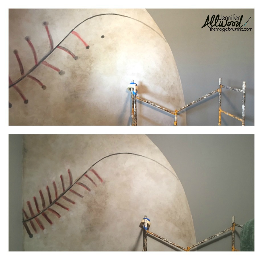 Baseball Mural stitches