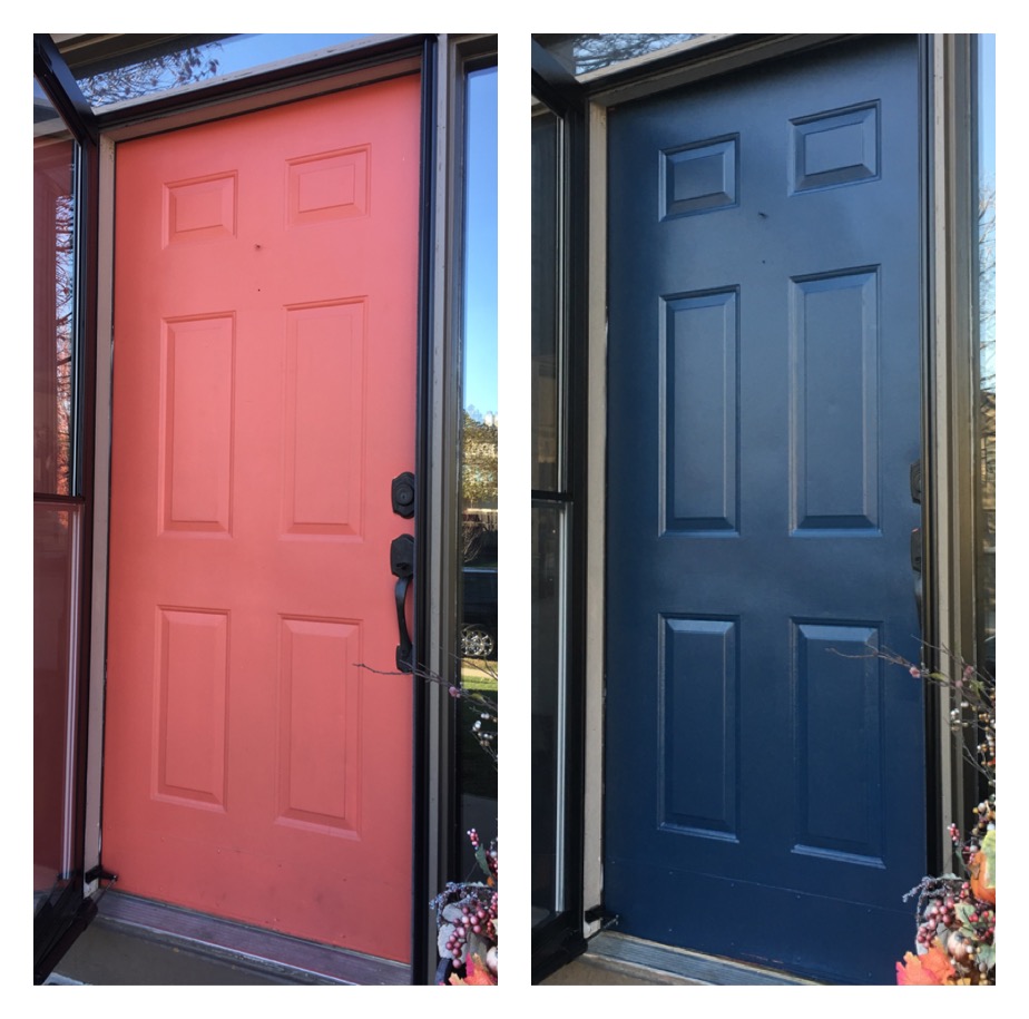 Painted Front Door Before and AFter | Magic Brush