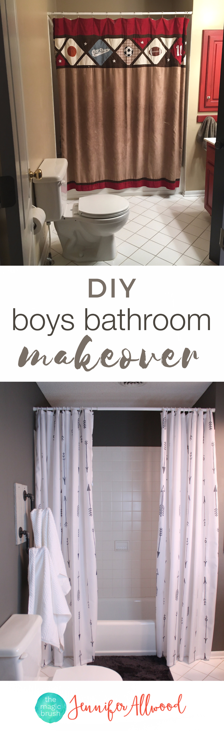 Industrial Boys Bathroom Makeover Magic Brush