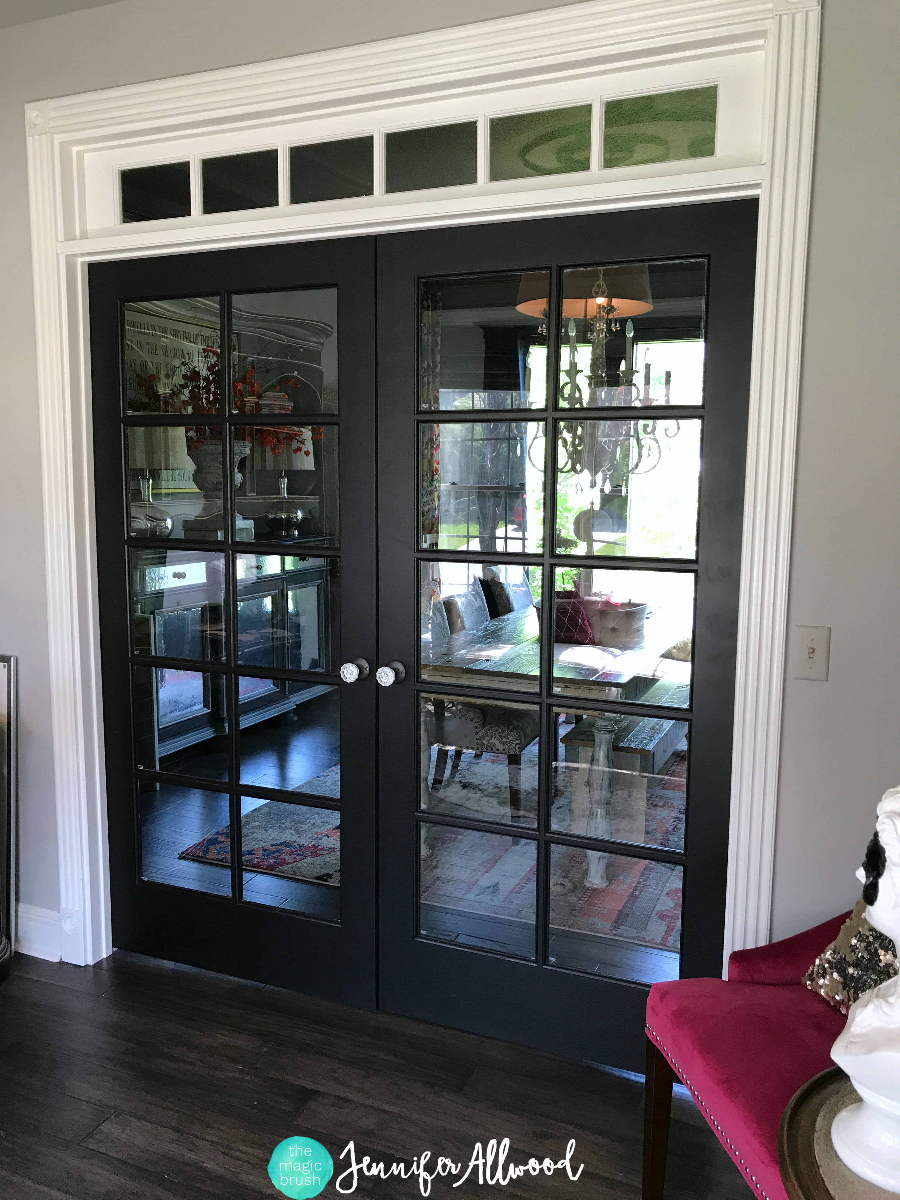 Finishing my office with Black French Doors!