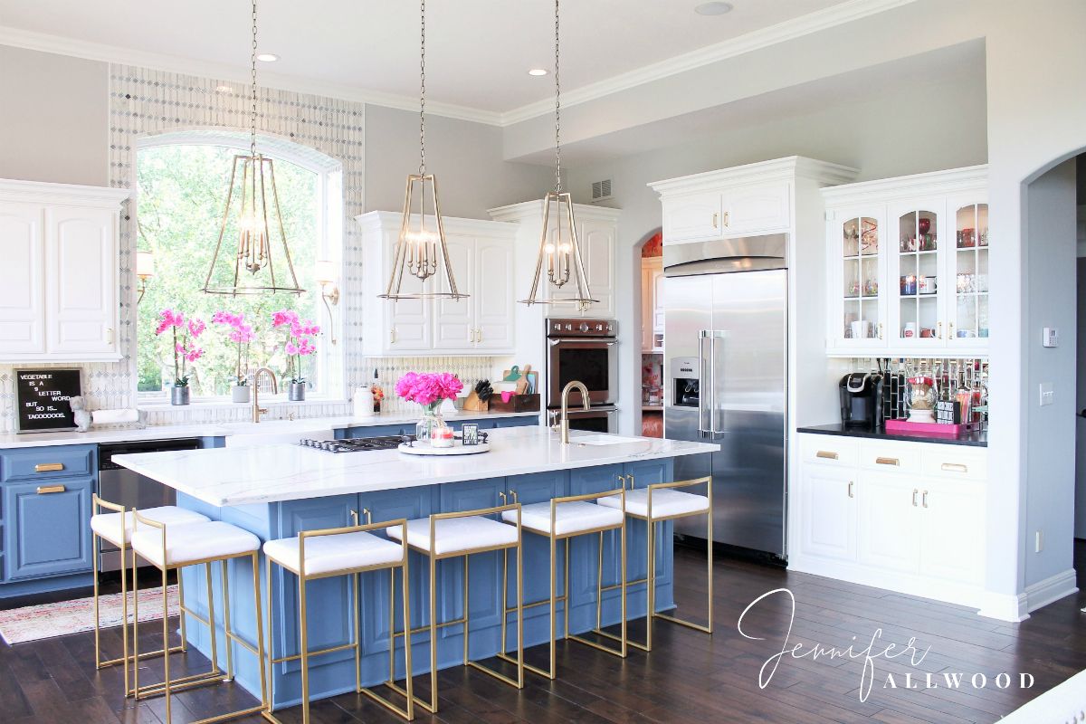 Glam Coffee Bar Makeover with Mirrored Tile Jennifer Allwood