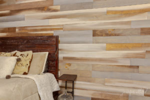 closeup view of wood wall in teenage sons bedroom by jennifer allwood