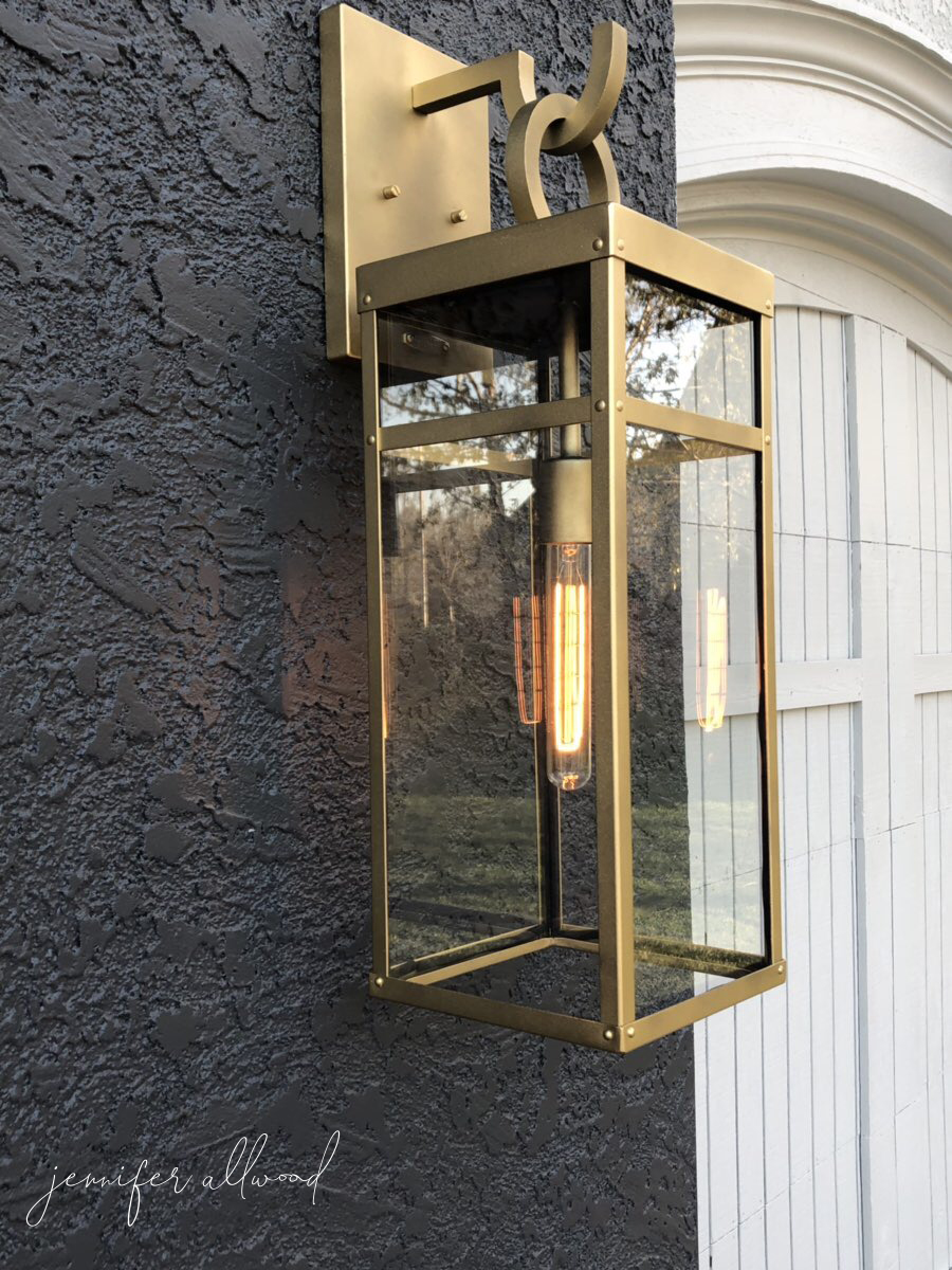 gold outdoor lighting fixture