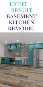 Light and Bright Basement Kitchen Remodel Pinterest Graphic